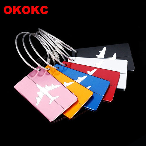 OKOKC Aluminium Alloy Luggage Tags Baggage Name Tags Suitcase Address Label Holder Travel Accessories