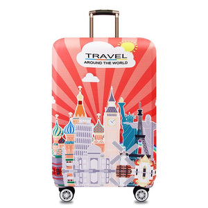 HMUNII World Map Design Luggage Protective Cover Travel Suitcase Cover Elastic Dust Cases For 18 to 32 Inches Travel Accessories