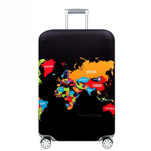 HMUNII World Map Design Luggage Protective Cover Travel Suitcase Cover Elastic Dust Cases For 18 to 32 Inches Travel Accessories